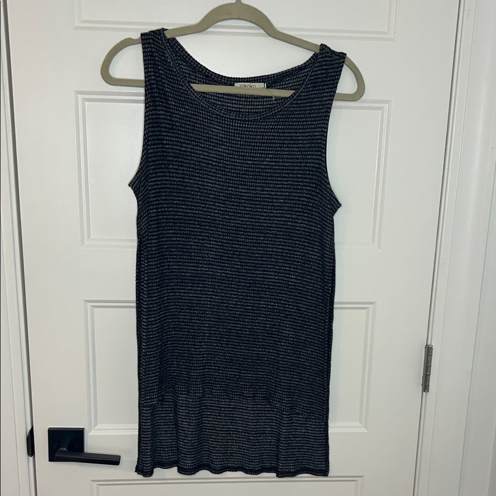 Chic Black and Gray Striped Tank Top